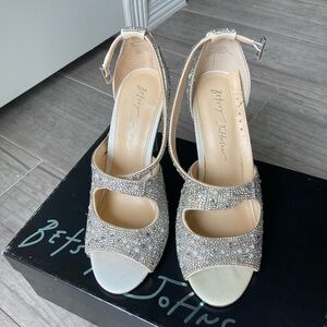 Betsey Johnson rhinestone high heels wedding sandals